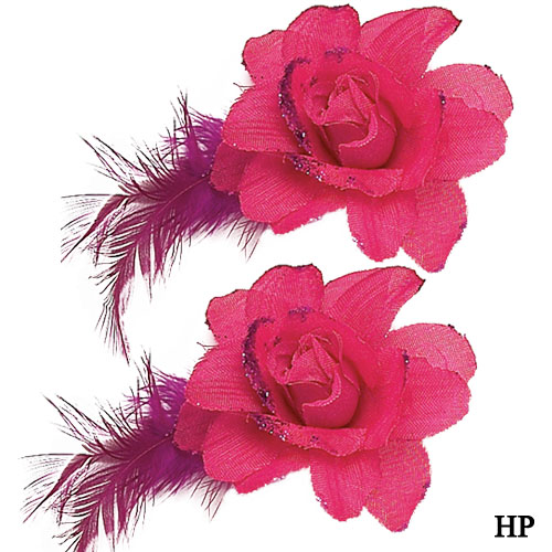 2360 Flower with Glitter (pair) - Click Image to Close